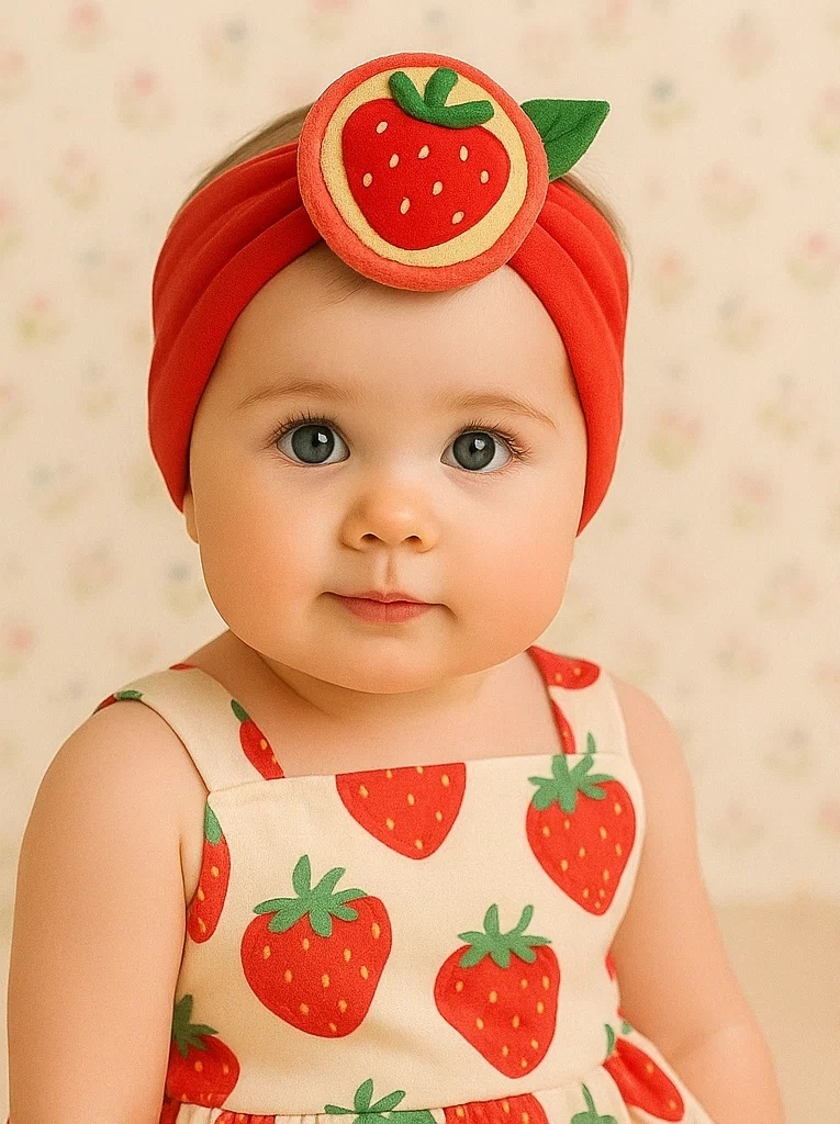Strawberry Shaped Baby Headband, Adorable and Comfortable for Daily Wear