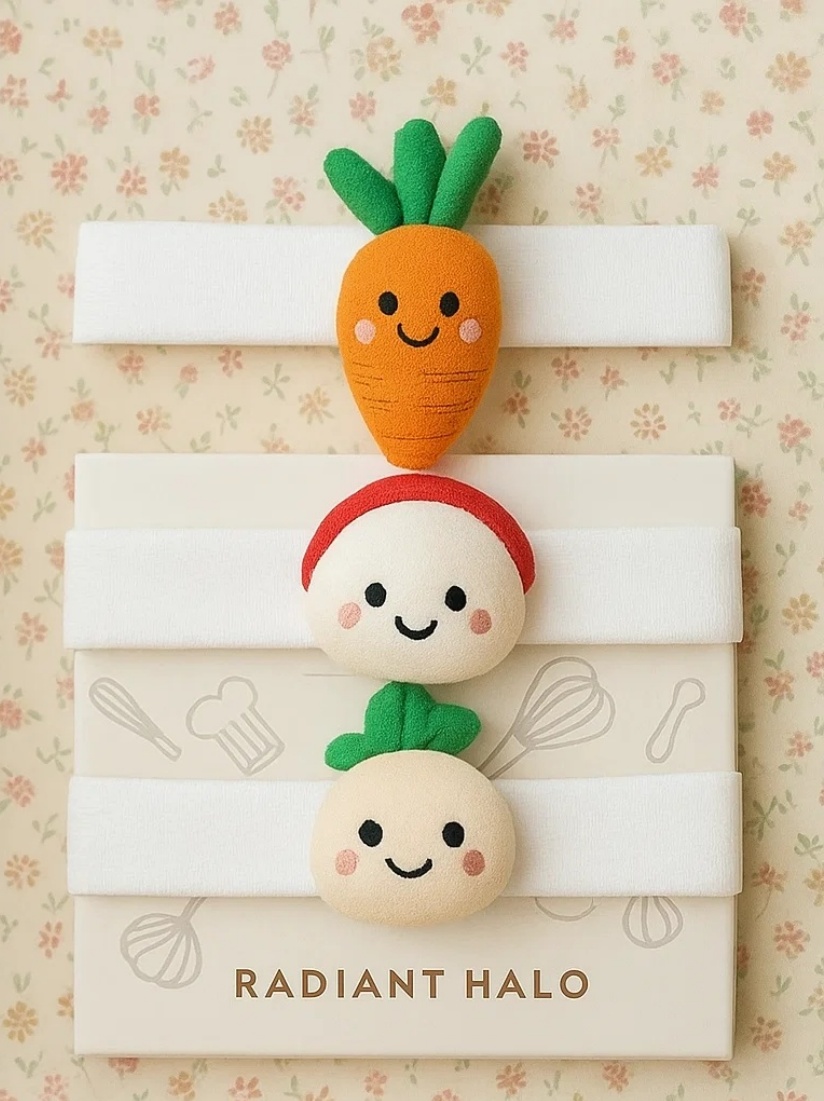 Chef-Inspired Baby Headband with Mushrooms, Carrots, and More!