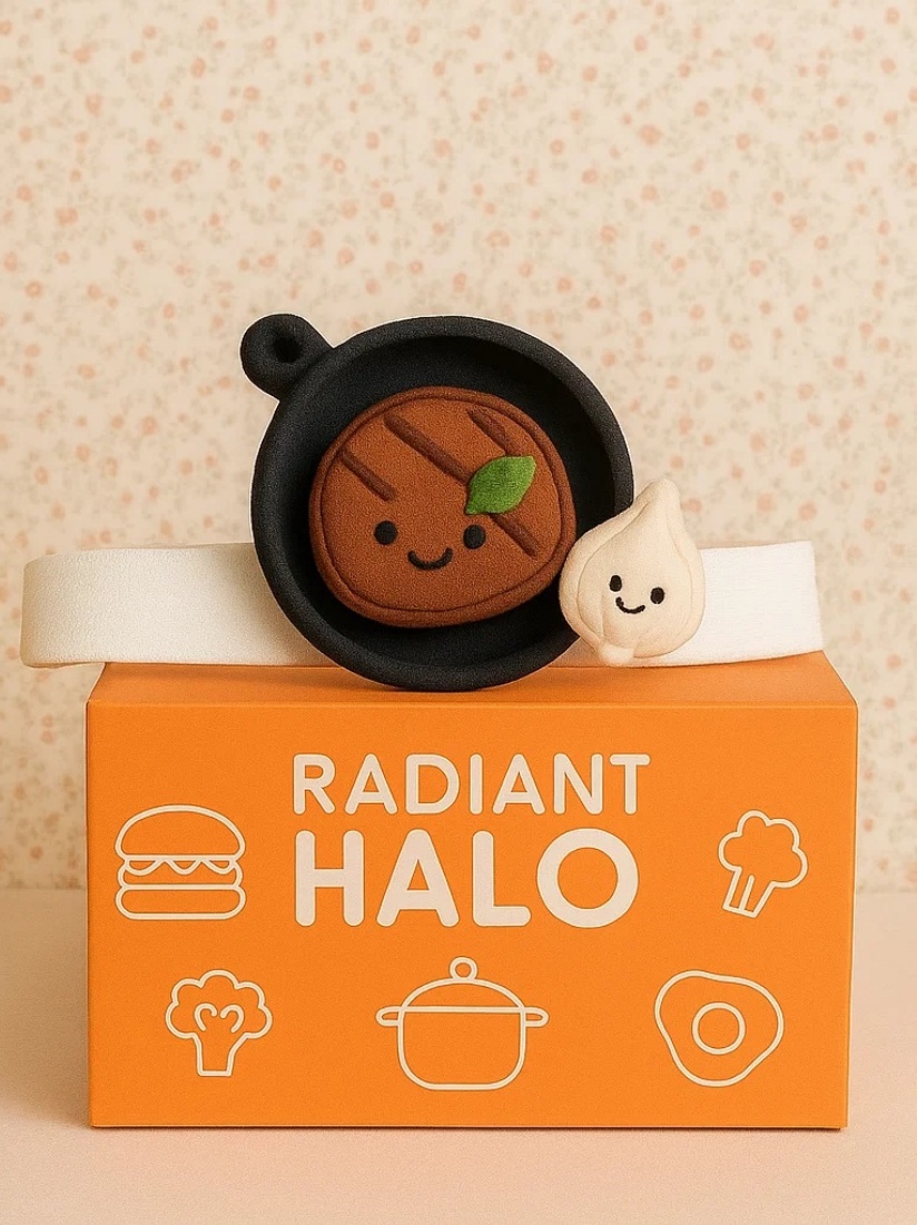 Dětská čelenka s chutným steakem a pánví - Radiant Halo