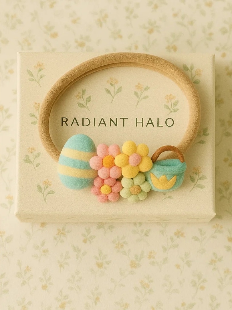 Pastellfarbenes Osterei & Blume Baby Stirnband – Frühlingsfestlicher Look