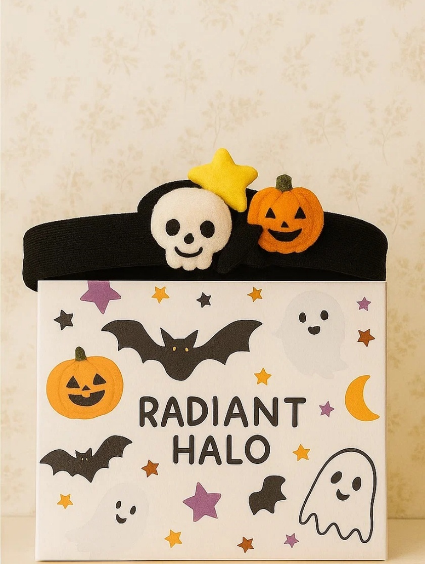 Diadema de Calabaza y Calavera para Bebé – Diseño Festivo de Halloween