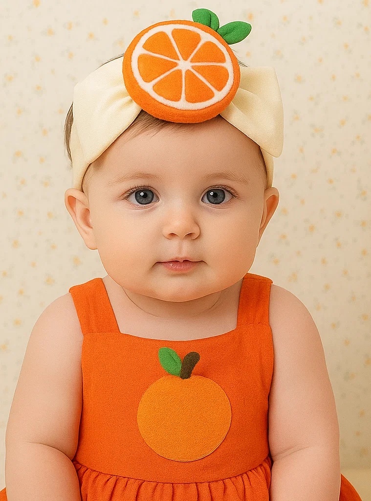 Süßes Orangen-Design Baby Stirnband, Ideal für den Alltag Ihres Babys