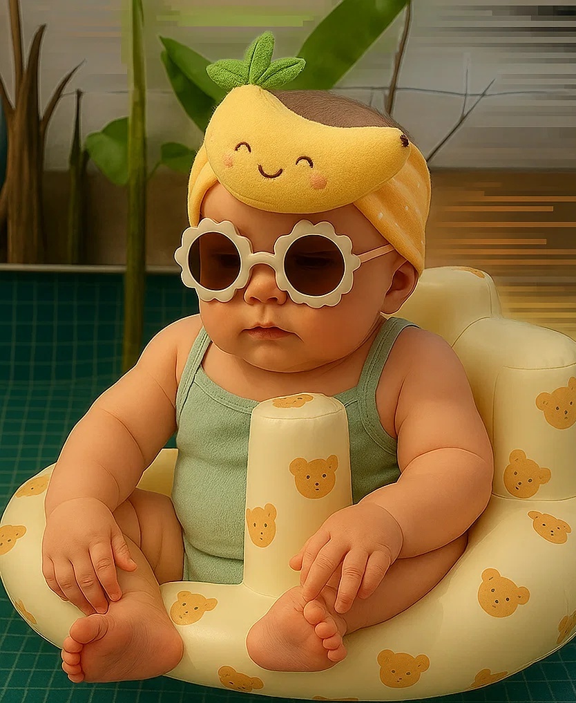 Diadème en Peluche Banane pour Bébé Bandeau Doux et Antidérapant pour Tout-Petits