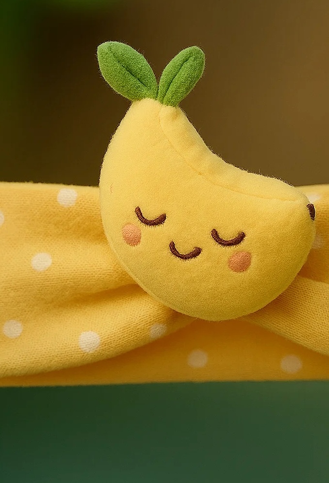 Diadème en Peluche Banane pour Bébé Bandeau Doux et Antidérapant pour Tout-Petits