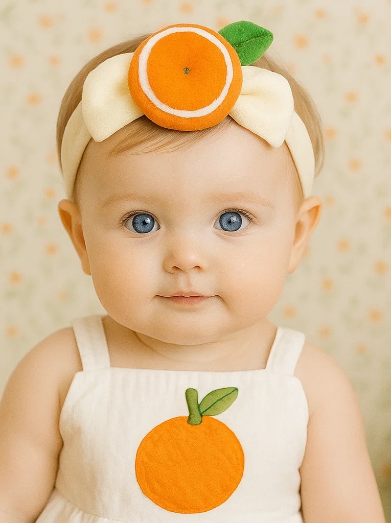 Bandeau pour bébé en forme d'orange, parfait pour l'utilisation quotidienne