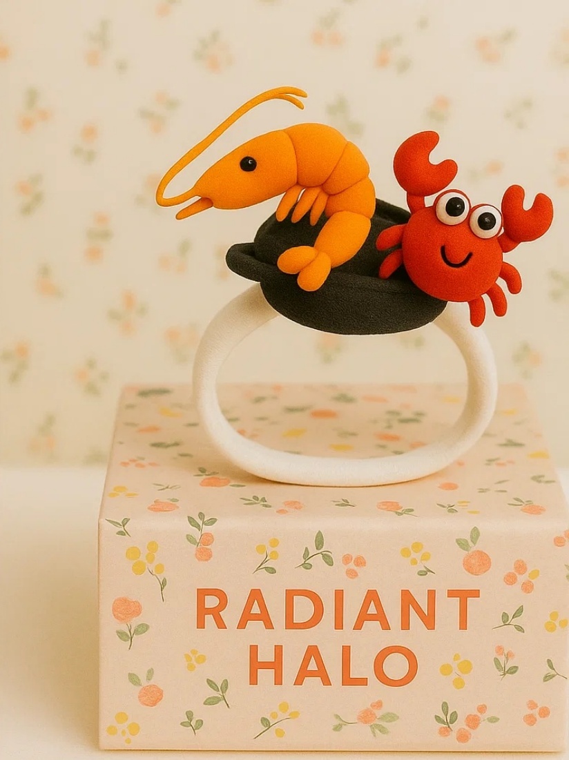 Meeresfrüchte Eintopf Baby Haarschmuck mit Garnelen und Krabben - Radiant Halo