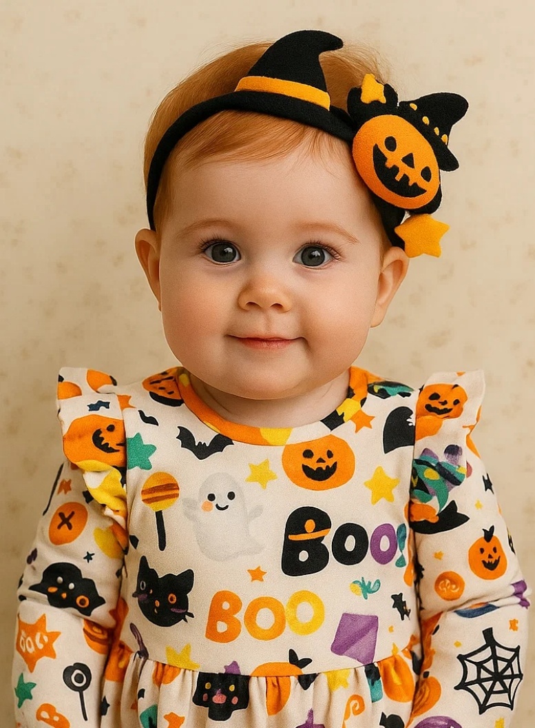 Dětská Halloweenová čelenka - Duch a dýně