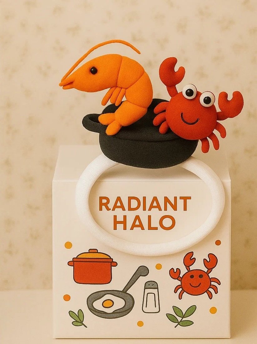 Bandeau bébé Fruits de mer avec Crevettes et Crabes - Radiant Halo