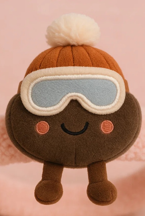 Plush Baby Headband with Orange Hat and Grey Goggles | Soft Cartoon Fleece Infant Headband