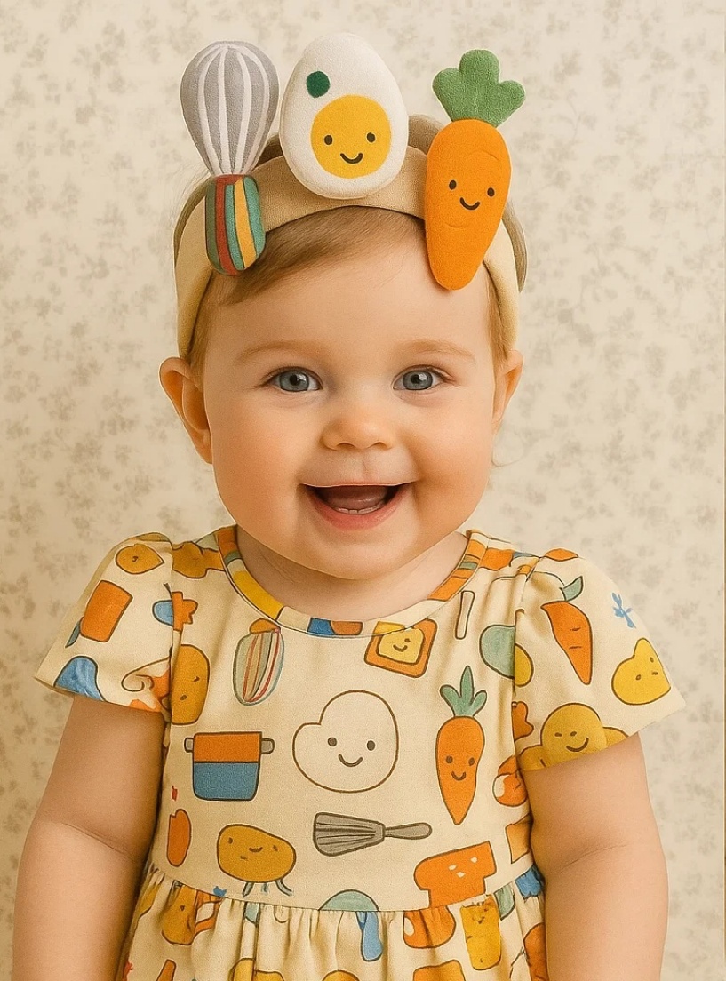 Cute Kitchen Utensils and Food Ingredients Baby Headband - Radiant Halo