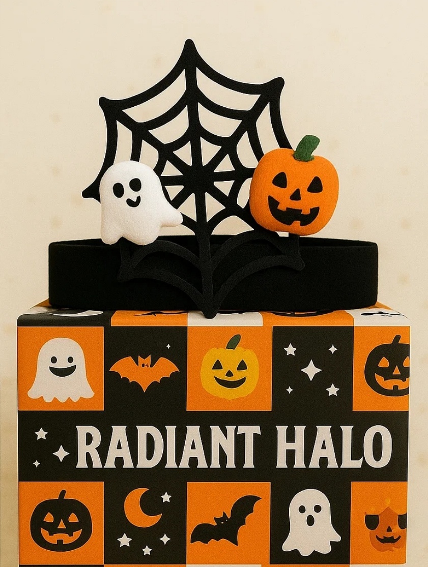 Spooky Spider and Pumpkin Baby Headband for Halloween