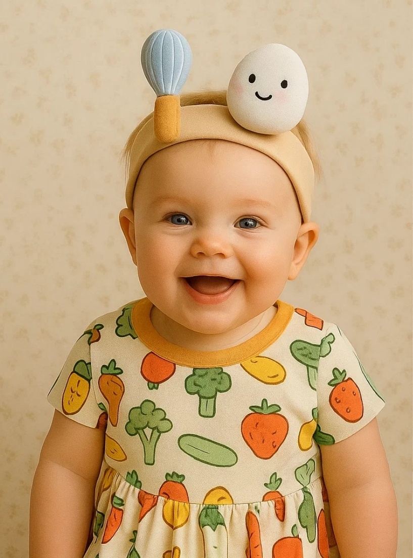 Colorful Kitchen Tools and Ingredients Baby Headband - Radiant Halo