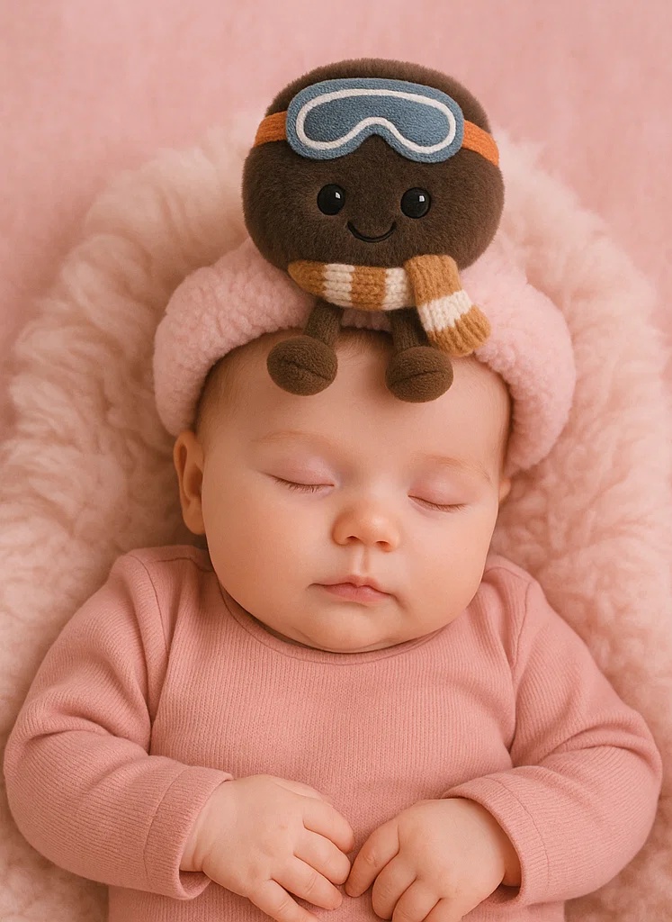 Diadema de Peluche para Bebé con Bufanda y Gafas | Accesorio de Invierno Suave y Lindo