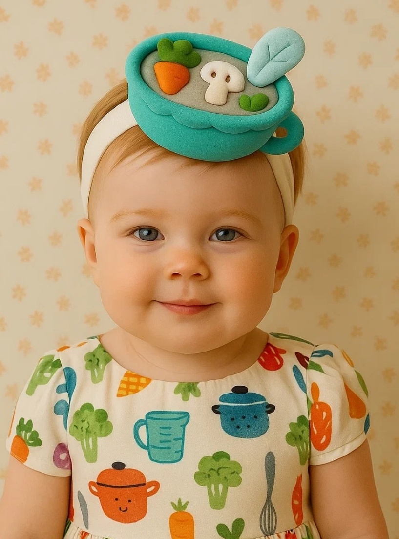 Bandeau bébé Soupe Délicieuse et Couverts - Radiant Halo