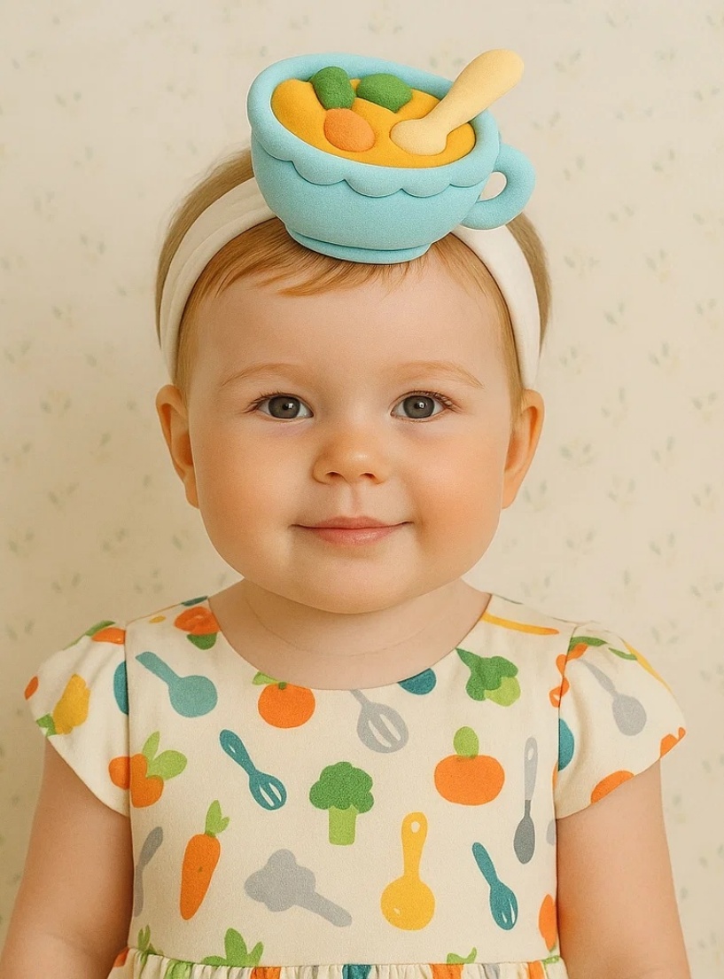 Delicious Soup and Cutlery Baby Headband - Radiant Halo