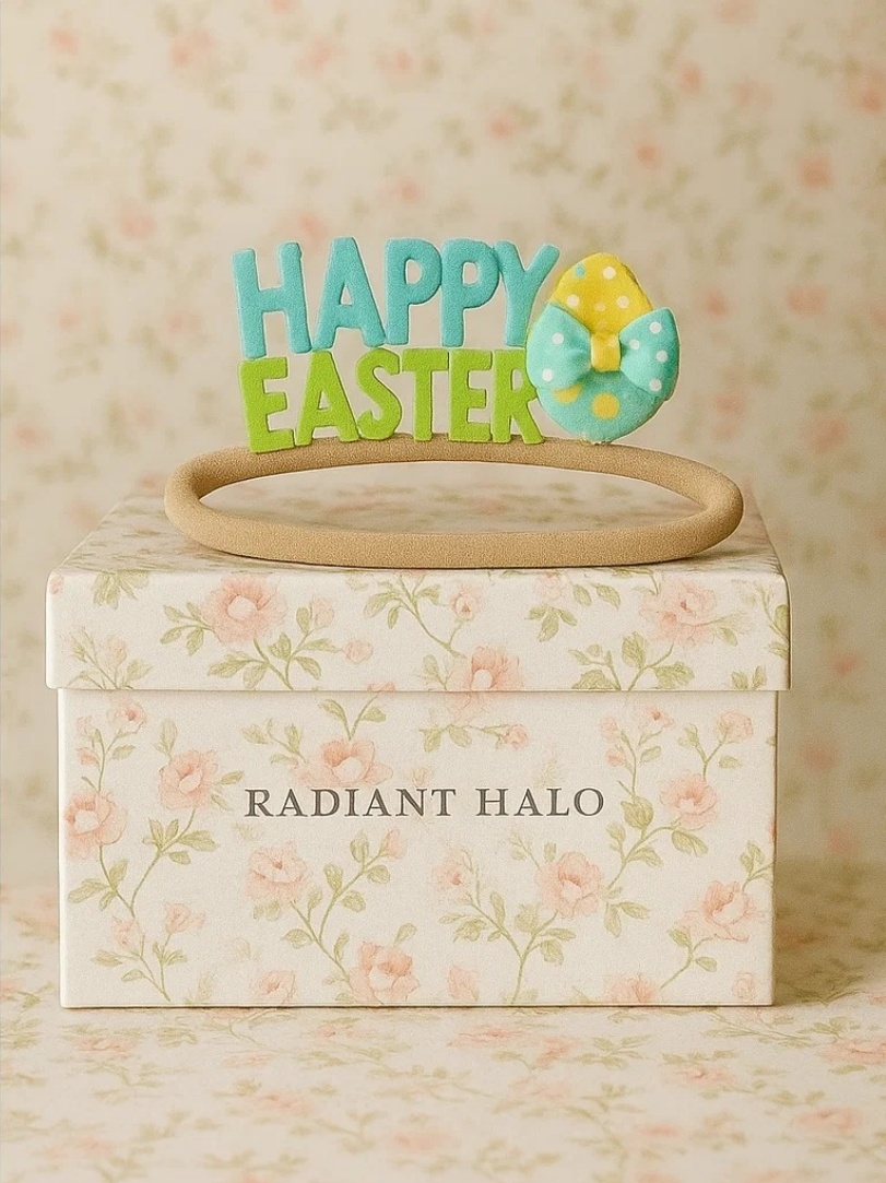 Polka Dot Happy Easter Baby Headband – Green Egg Edition
