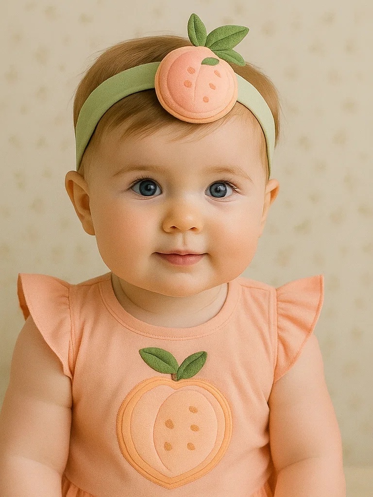 Peach Baby Headband - Sweet and Cute Design