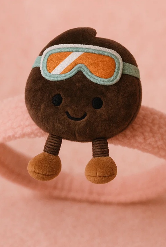 Bandeau Bébé en Peluche avec Bonnet de Ski et Lunettes | Accessoire d’Hiver Doux et Mignon
