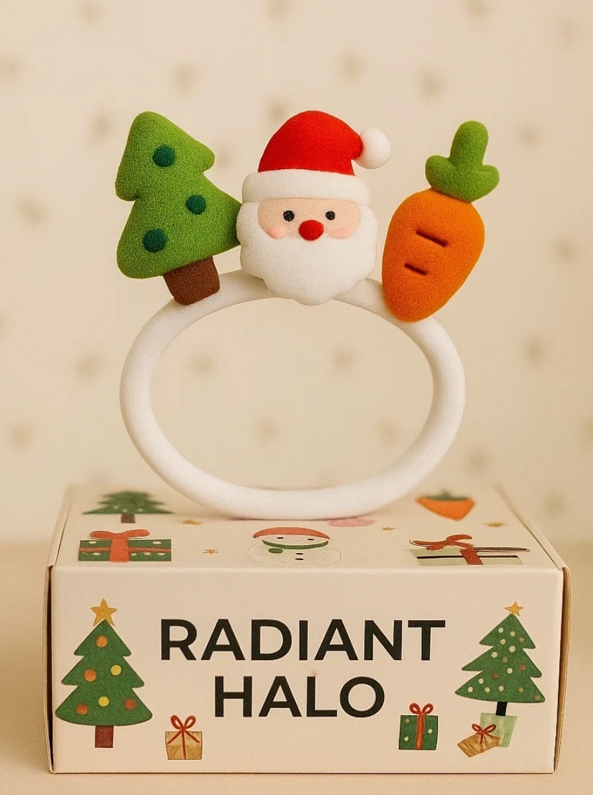 Santa & Carrot Holiday Baby Headband – Christmas Party Accessory