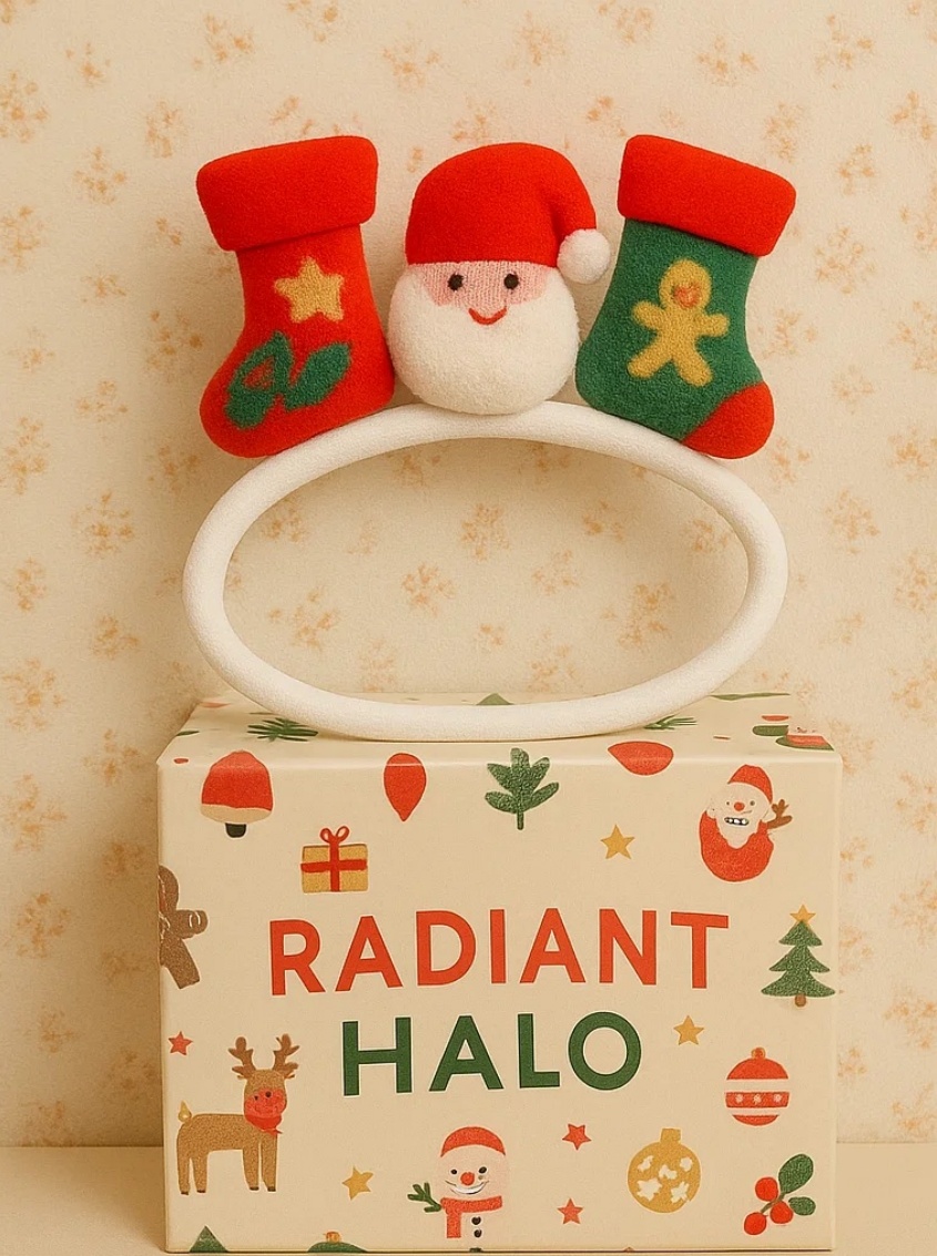 Christmas Stocking & Santa Baby Headband – Holiday Cheer Accessory