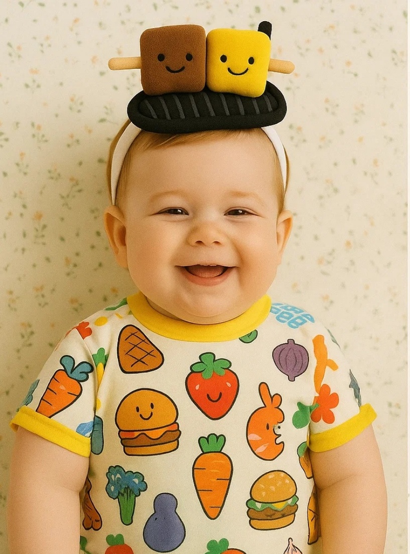 Vibrant Grilled Veggie Kebab Baby Headband - Radiant Halo