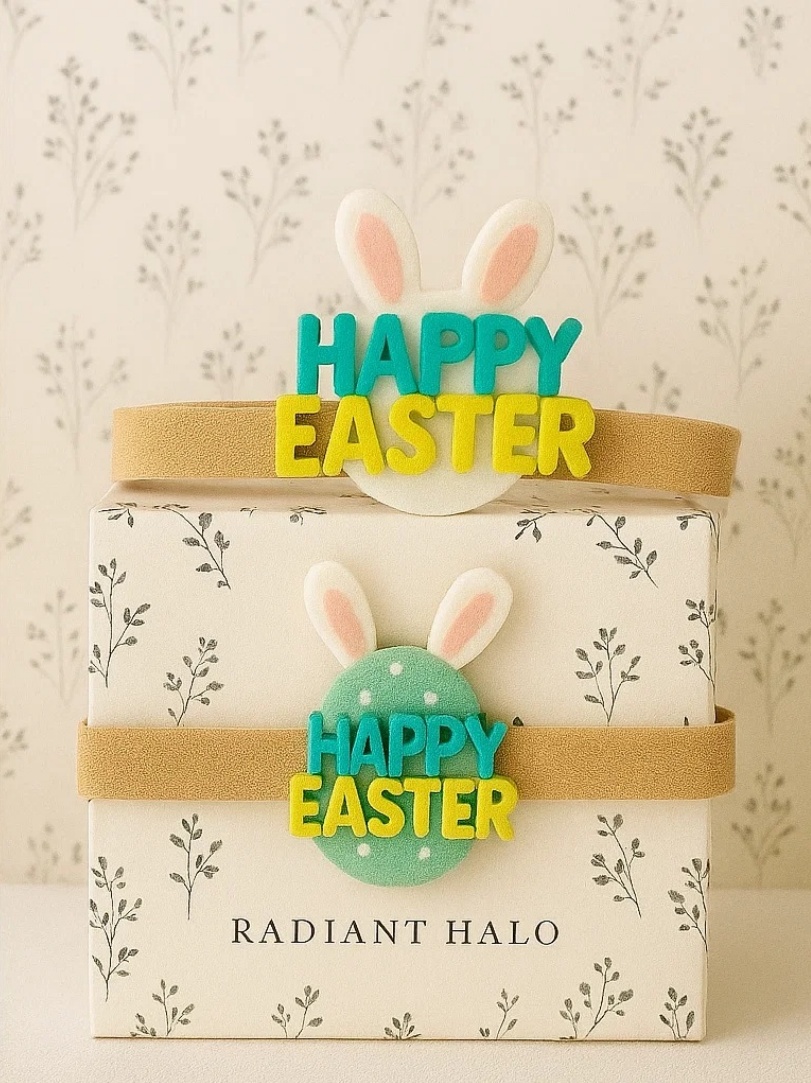 Diadema de Pascua para Bebé - Conejito y Adornos Coloridos