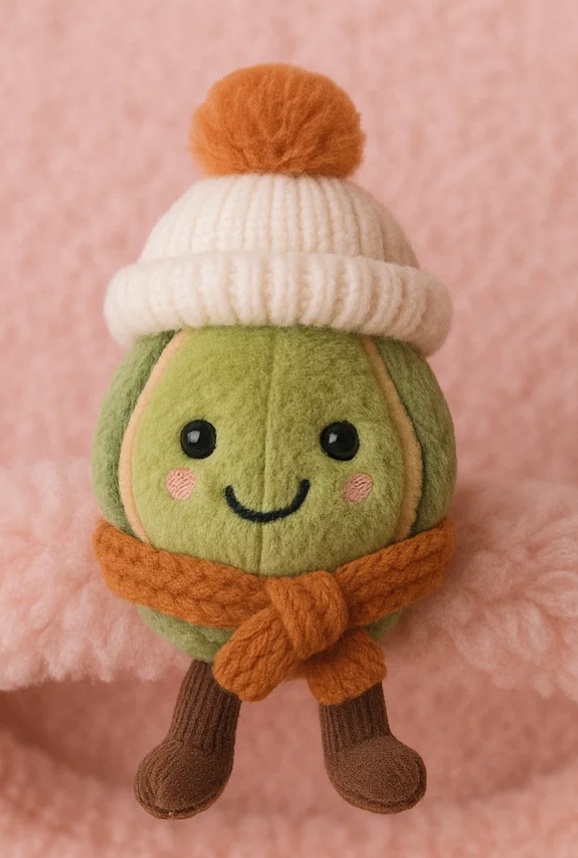 Winter Wonderland Baby Headband with Plush Toy – Cozy Knit Hat and Scarf Design