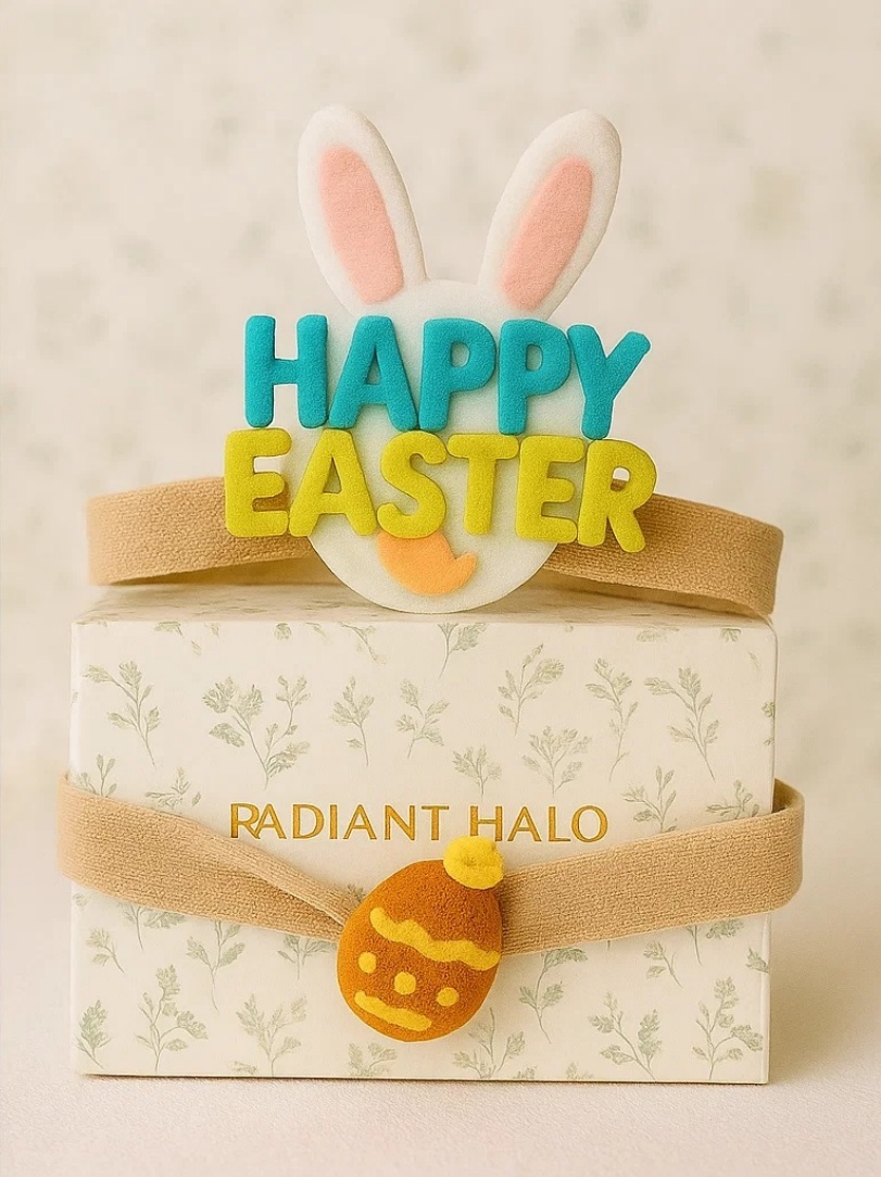 Bandeau de Pâques pour Bébé - Lapin et Décorations Colorées