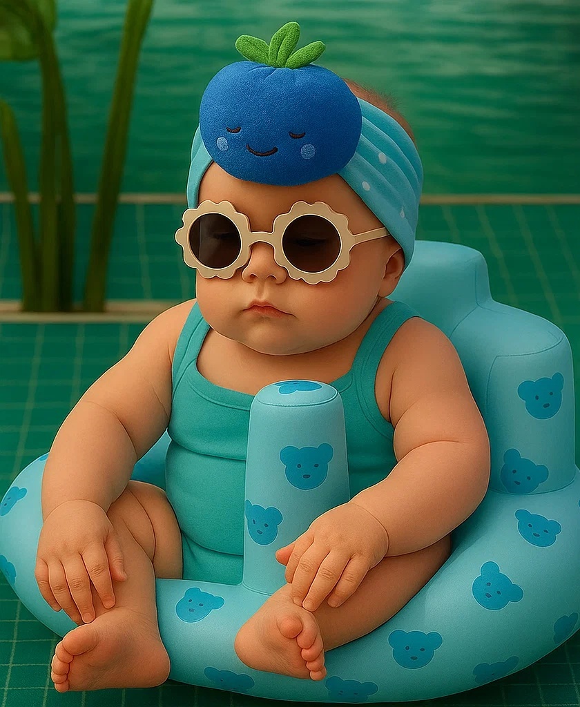 Blaubeere Plüsch Baby Haarband Weiches Stirnband mit Schläfendem Gesicht für Neugeborene