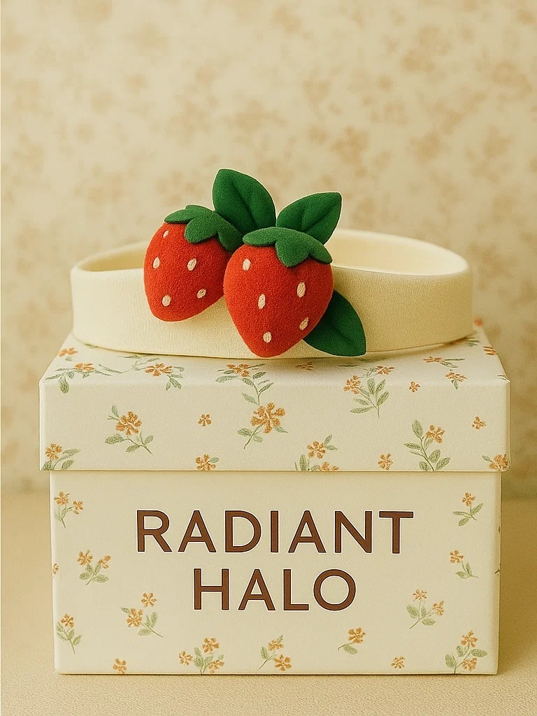 Headband pentru bebeluși cu fructe - Căpșuni
