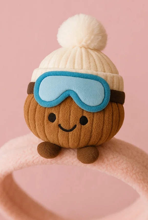 Ski Baby Headband with Plush Toy – Cute Beanie and Winter Accessories