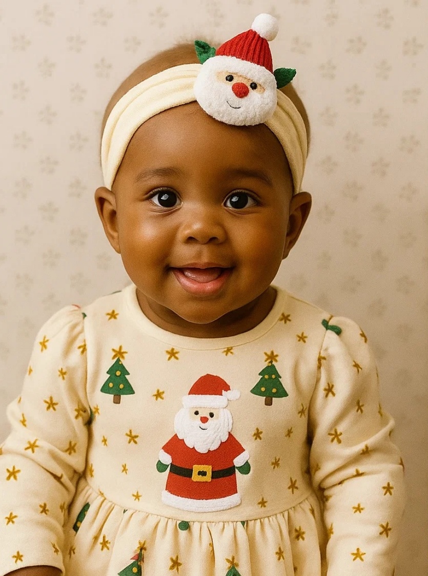 Cute Santa Plush Headband for Babies - Soft Holiday Accessory