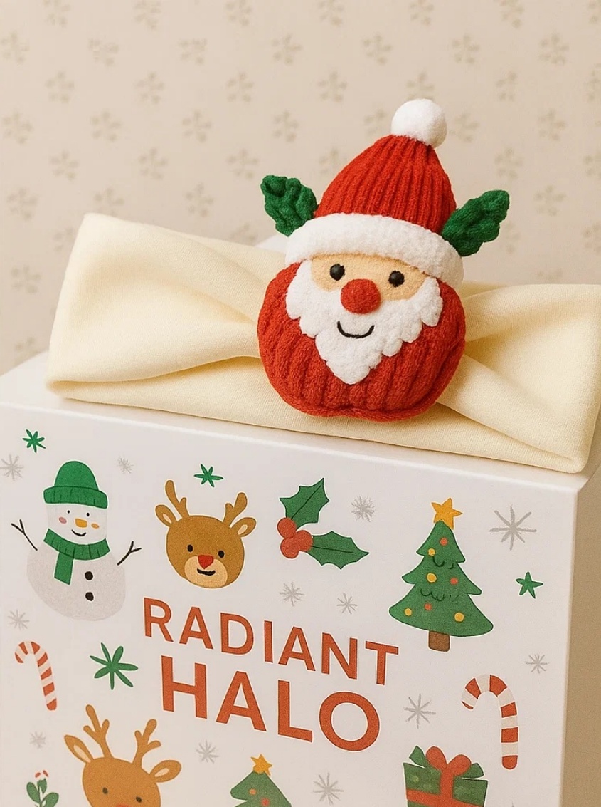Cute Santa Plush Headband for Babies - Soft Holiday Accessory