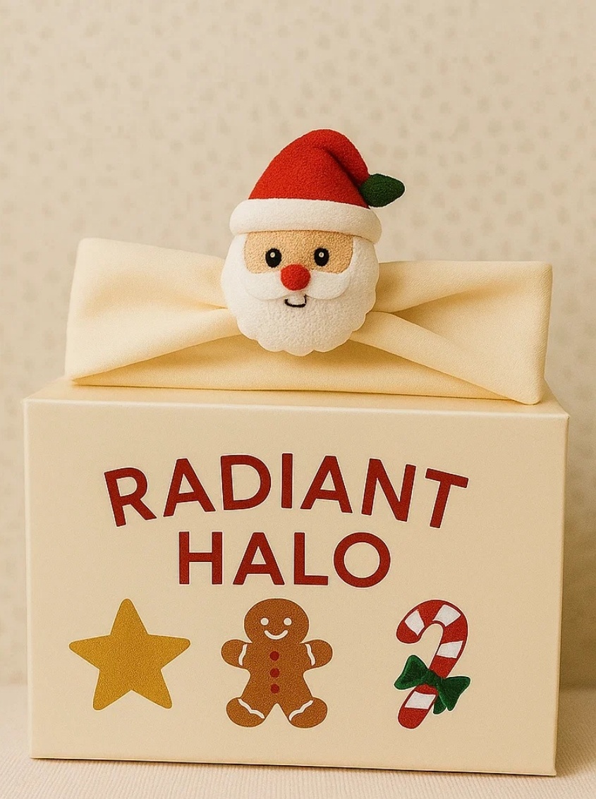 Santa Plüsch Baby Haarband mit Weihnachtsbaum - Weich und Süß für Baby Weihnachtsfotos