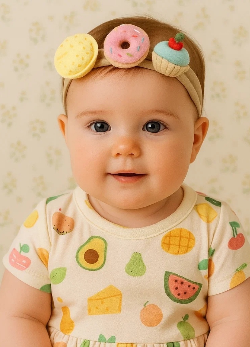 Colorful Donut and Cupcake Baby Headband