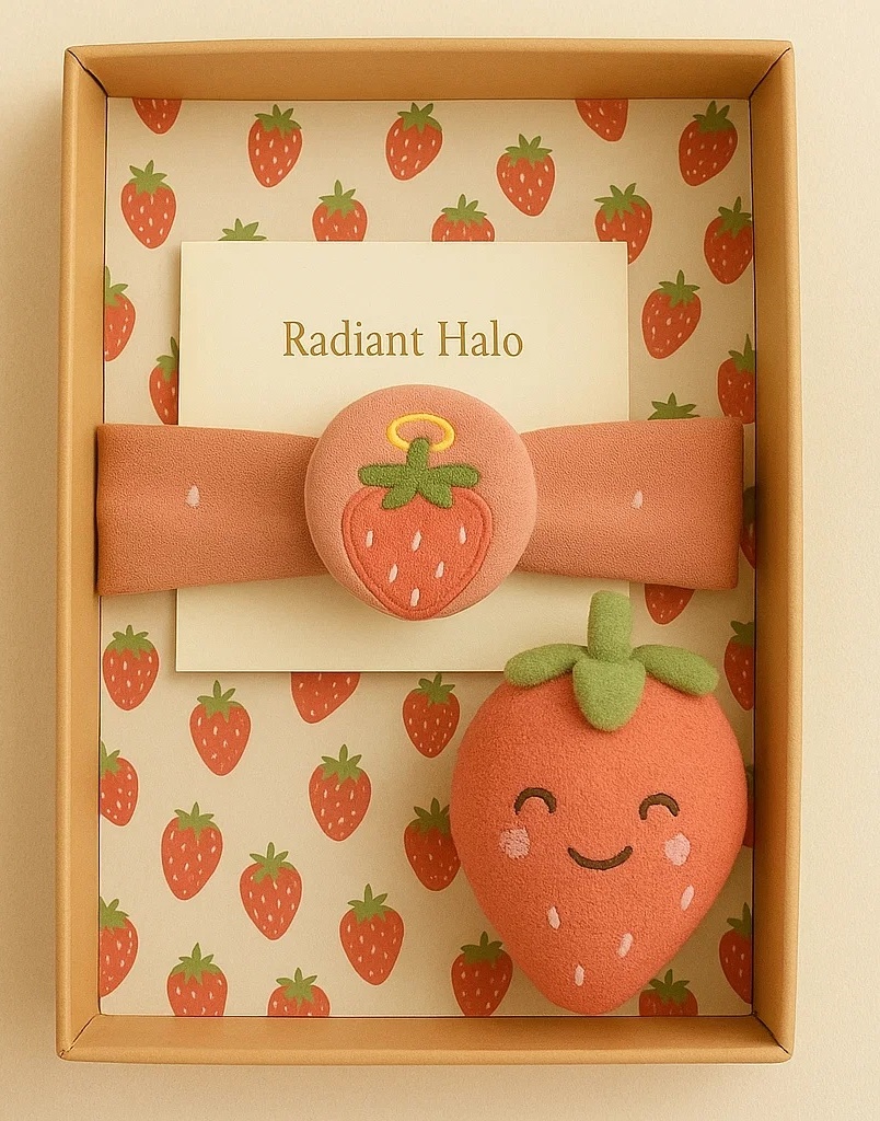 Erdbeer Haarband Geschenkset für Babys