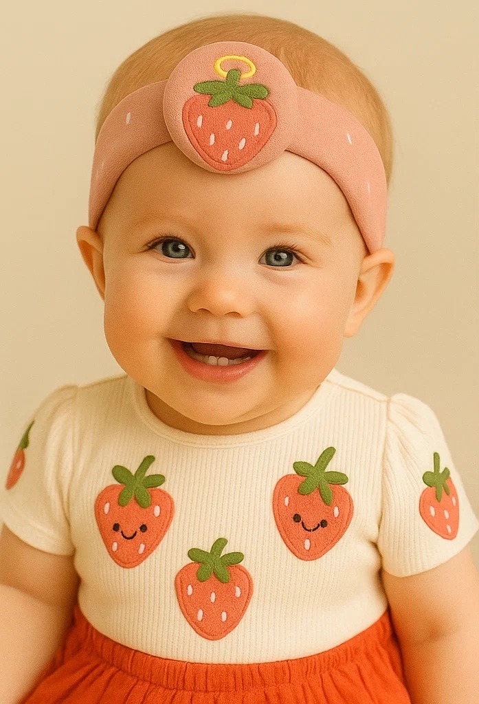 Erdbeer Haarband Geschenkset für Babys