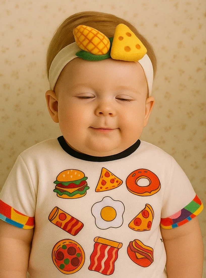 Grilliertes Maiskolben und Käse Baby Stirnband