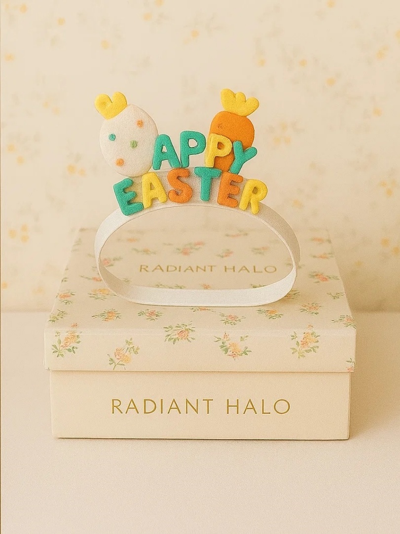 Easter Baby Headband with Chick, Carrot and Egg – Garden Joy Edition