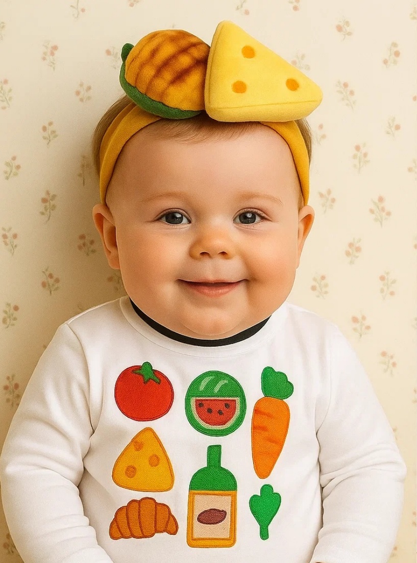 Corn and Cheese Fun Baby Headband