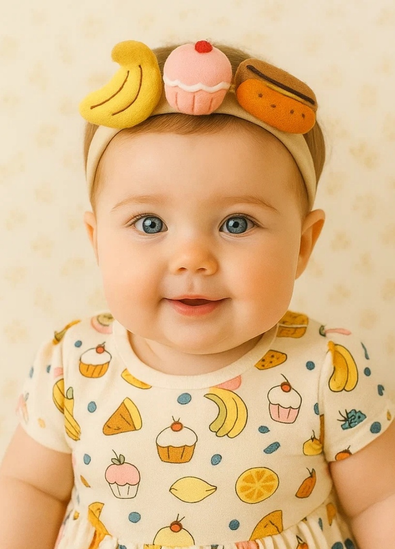 Banana, Cupcake, and Donut Baby Headband