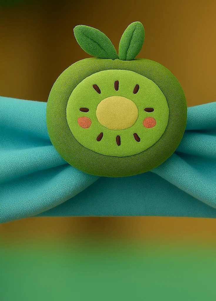 Kiwi Baby Headband – Cute Plush Fruit Hairband for Girls, Soft & Stretchy Newborn Headband Gift