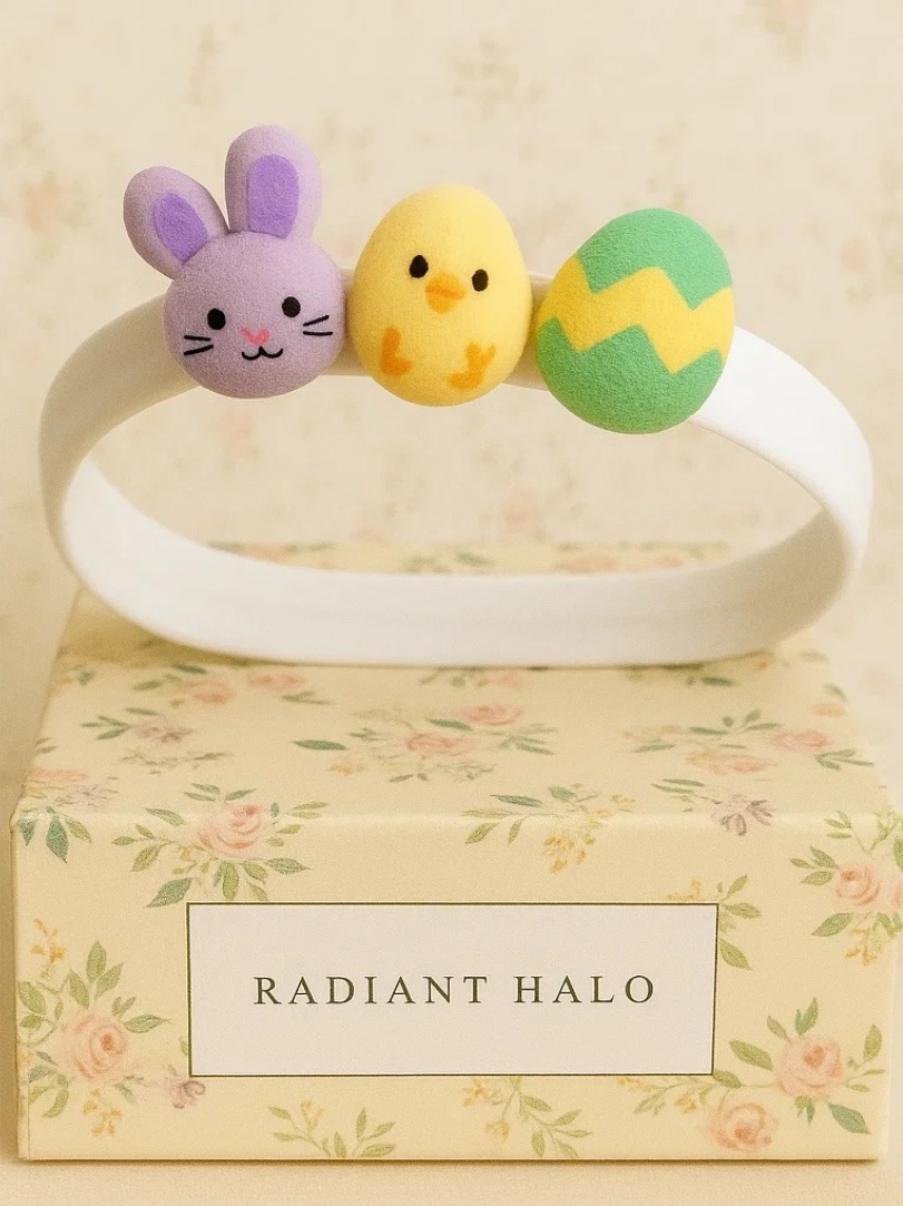 Diadema de Pascua para bebés - Conejito, Pollito y Huevo de Primavera