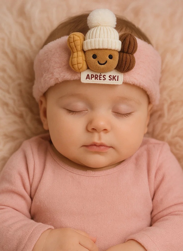 Adorable Après Ski Baby Plush Headband with Cozy Winter Charm