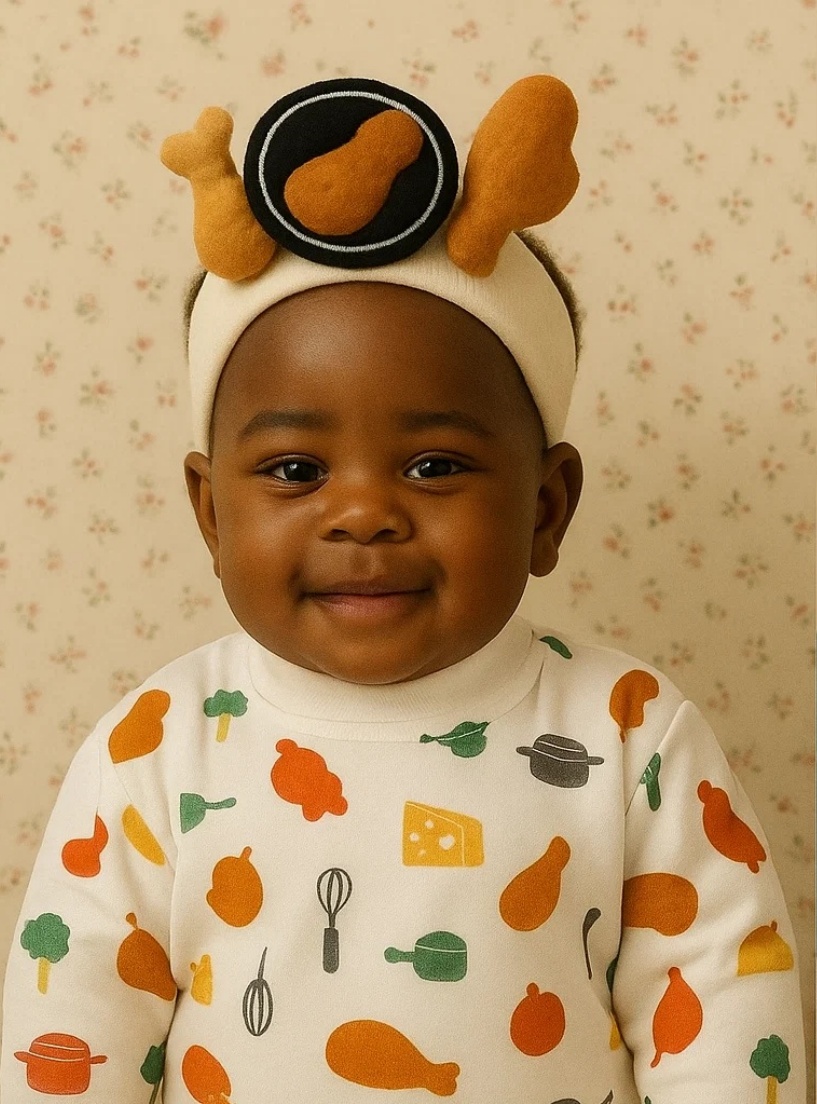 Grill Pan and Chicken Wings Baby Headband