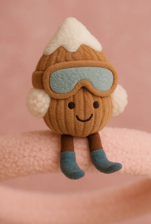 Charming Baby Ski Mountain Plush Headband for Cozy Winters