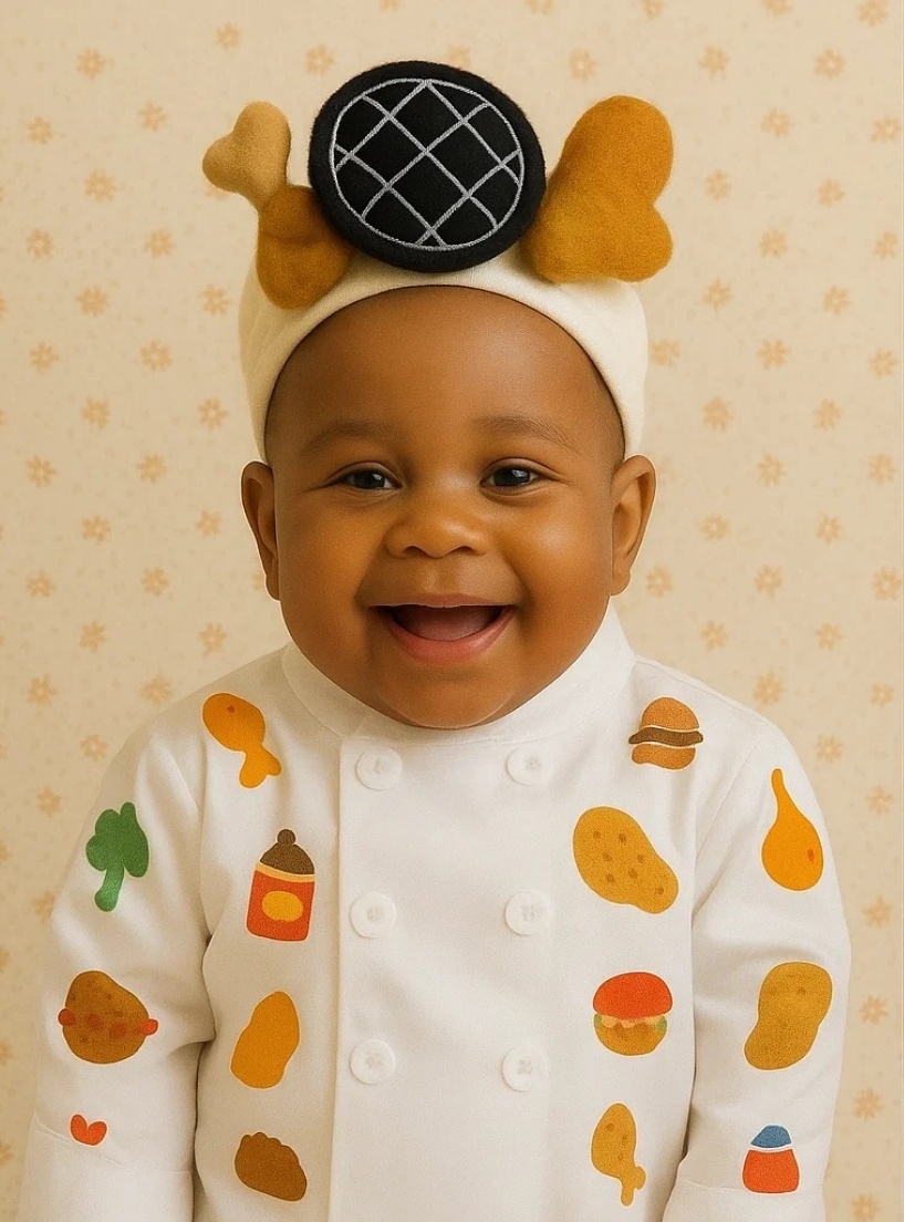 Grill Pan and Grilled Chicken Wings Baby Headband