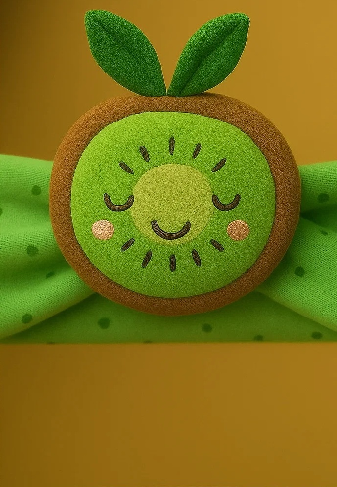 Tiara de Kiwi – Acessório confortável e respirável para bebês, adequado para crianças de 0 a 3 anos