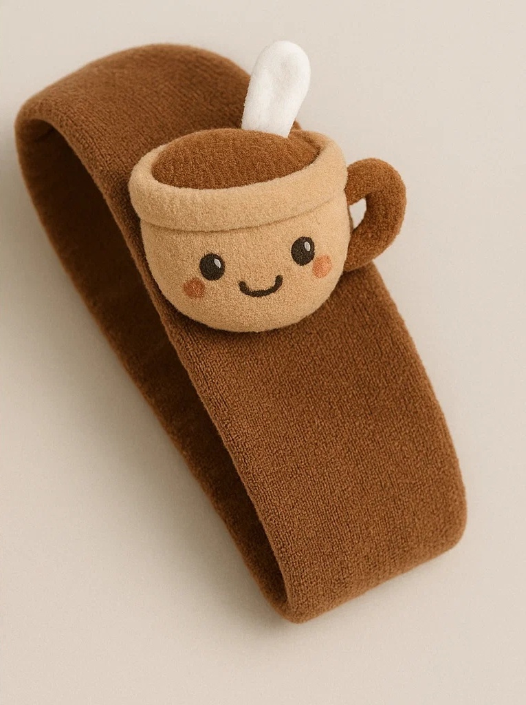 Latte Coffee Baby Plush Headband – Soft and Cozy Milk Coffee Themed Infant Hair Accessory