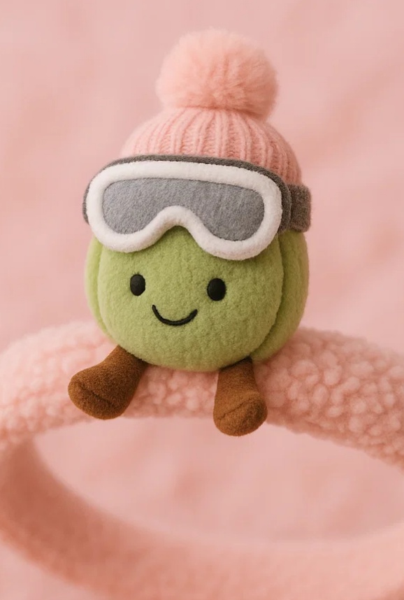 Adorable serre-tête en peluche Avocat de bébé avec pompon pour les plaisirs d'hiver